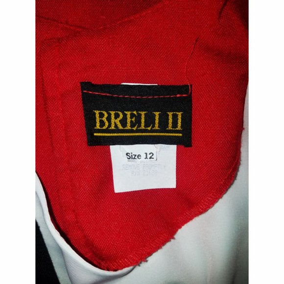 Vtg 80s Red Black White Peplum Dress 12 - Picture 7 of 7